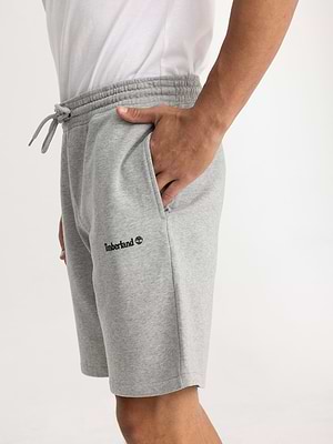 TIMBERLAND gray small logo short pants מכנס קצר בצבע אפור לוגו צידי