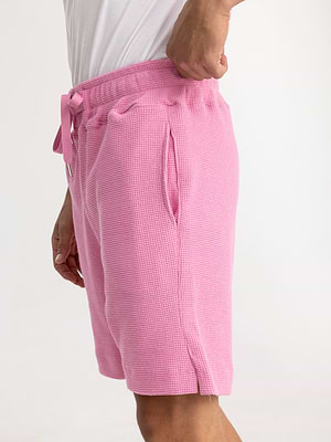 PALM MYKONOS pink short pants מכנס קצר בד וופל בצבע ורוד M89 - l