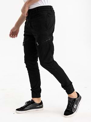 RAPPER long black cargo pants דגמח ארוך בצבע שחור