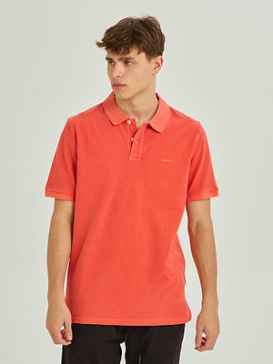 גאנט פולו בצבע אפרסק GANT polo (regular fit) Sunfaded pique ss rugger orange plain