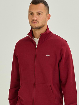 GANT shield full zip sweat גאנט סווטשירט בורדו ריצרץ לוגו קטן