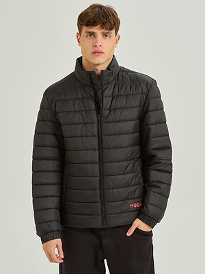 HUGO black puffer small logo מעיל פוך סמל קטן