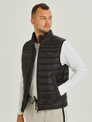 BOSS ORANGE black vest ווסט שכפץ בצבע שחור לוגו צידי