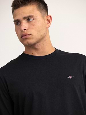 GANT long sleeve t shirt black חולצה שרוול ארוך בצבע שחור סמל קטן - M