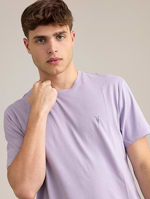 ALLSAINTS light purple small logo חולצה בצבע סגול לילך