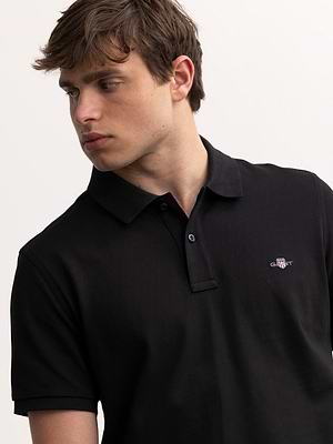 גאנט פולו בצבע שחור GANT polo (slim fit) shield black