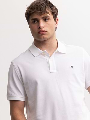 גאנט פולו בצבע לבן   GANT polo (slim fit) shield white