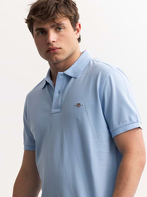 גאנט פולו בצבע תכלת GANT polo (slim fit) shield light blue
