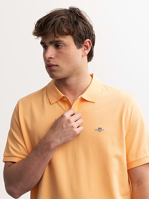 גאנט פולו בצבע כתום עדין GANT polo (regular fit) shield light orange