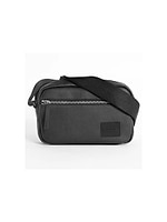 HUGO pouch black תיק צד לוגו מרכזי עור מחורר