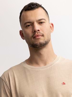 SCOTCH AND SODA beige logo חולצה בצבע בז' לוגו קטן - S