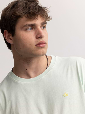 SCOTCH AND SODA light green logo חולצה בצבע ירוק מנטה לוגו קטן בצד