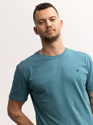 SCOTCH AND SODA blue logo חולצה בצבע כחול פטרול לוגו קטן בצד - xl