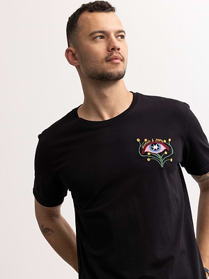 SCOTCH AND SODA black eye logo חולצה בצבע שחור לוגו רקמה בצורת עין - M