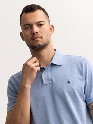 RALPH LAUREN polo shirt blue jeans חולצת פולו בצבע ג'ינס עם סוס נייבי