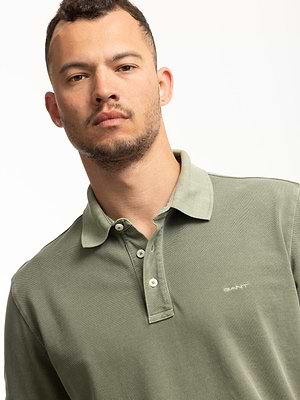 גאנט פולו בצבע ירוק אבן GANT polo (regular fit) Sunfaded pique ss rugger