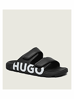 HUGO sandal black white כפכפים הוגו שחור לוגו לבן