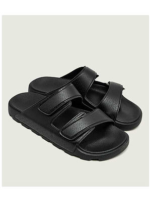 HUGO sandal black white כפכפים הוגו שחור שחור מונוגרם