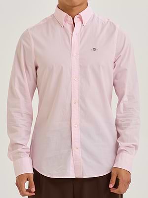 חולצה מכופתרת pink poplin GANT Slim Fit ורוד