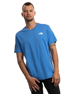 THE NORTH FACE light blue black t shirt חולצה בצבע תכלת עם ריבוע שחור בגב