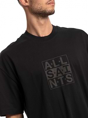 ALLSAINTS black logo חולצה בצבע שחור הדפס בחזית המוצר