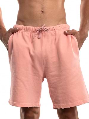 PALM MYKONOS peach short pants מכנס אפרסק אוברסייז קרעים (חלק מסט)