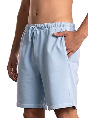PALM MYKONOS light blue short pants מכנס תכלת אוברסייז קרעים (חלק מסט)