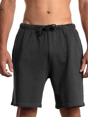 PALM MYKONOS dark gray short pants מכנס אפור כהה אוברסייז קרעים (חלק מסט) - L