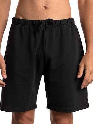 PALM MYKONOS black short pants מכנס שחור אוברסייז קרעים (חלק מסט) - L