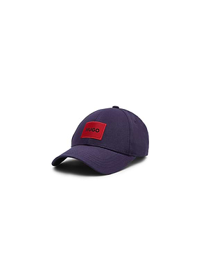 HUGO purple red כובע בצבע סגול לוגו אדום
