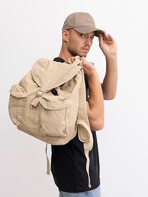 RALPH LAUREN backpack beige small logo תיק גב לוגו קטן בצבע בז'