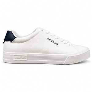 TOMMY HILFIGER rawly white 146 סניקרס בצבע לבן לוגו הילפיגר בצבע כהה וסוליה לבנה