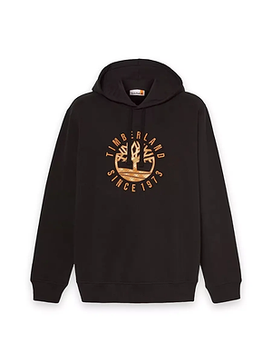 TIMBERLAND black big logo hoodie קפוצון בצבע שחור עם רקמה בחזית המוצר - XS