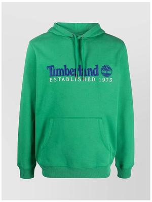 TIMBERLAND green big  logo hoodie קפוצון בצבע ירוק עם רקמה בחזית המוצר - m