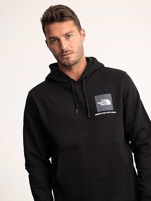 THE NORTH FACE hoodie black small logo קפוצון בצבע שחור לוגו קטן בצד - M