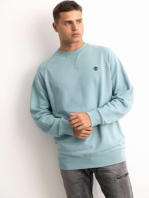 TIMBERLAND sweatshirt small logo light blue סווטשירט בצבע תכלת עם לוגו קטן בצד