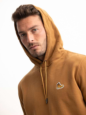 TIMBERLAND musterd hoodie small logo boot קפוצון בצבע חרדל עם לוגו מגף צידי