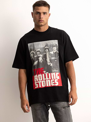 PALM MYKONOS black oversize t shirt חולצה אוברסייז בצבע שחור הדפס רולינג סטון