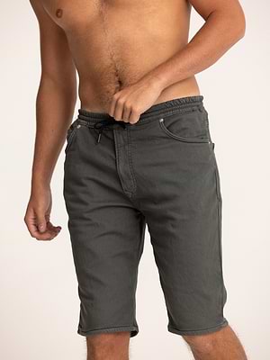 PALM MYKONOS jog short dark green pants מכנס גוג' קצר בצבע ירוק כהה