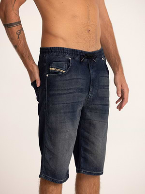 PALM MYKONOS jog short dark jeans pants מכנס גוג' קצר בצבע גינס כהה