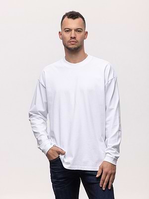 PALM MYKONOS super vintage t shirt long sleeve white חולצה ארוכה  לבן עם קרעים בצווארון