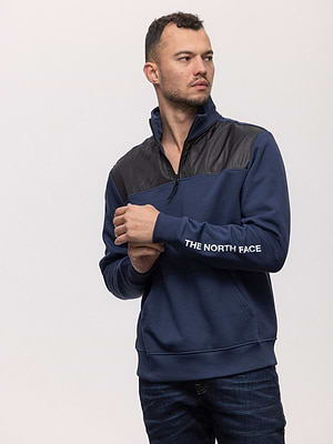 THE NORTH FACE half zip black bluehoodie קפוצון חצי רוכסן בצבע כחול שחור ניילון