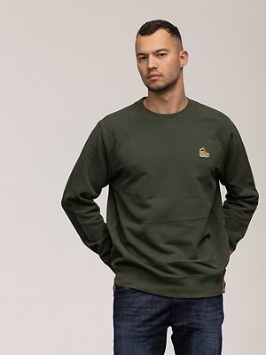 TIMBERLAND sweatshirt green boot logo סווטשירט בצבע ירוק זית עם מגף