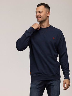 TIMBERLAND sweatshirt navy small logo סווטשירט בצבע נייבי עם רקמה קטנה בצד