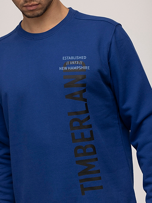 TIMBERLAND sweatshirt blue black big logo סווטשירט בצבע כחול עם שם המותג אורכי