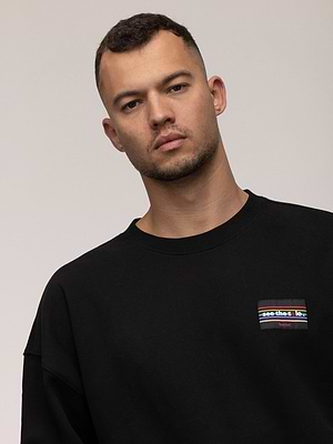 TIMBERLAND sweatshirt black small logo סווטשירט בצבע שחור לוגו קטן ורקמה בגב