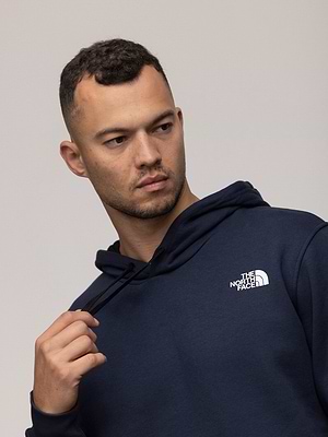 THE NORTH FACE hoodie navy blue small logo קפוצון בצבע כחול כהה עם לוגו לבן - M