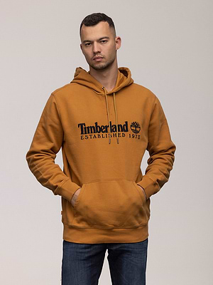 TIMBERLAND hoodie orange black logo קפוצון בצבע כתום מעושן לוגו שחור