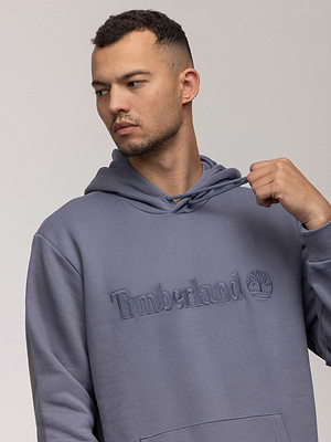TIMBERLAND hoodie  logo קפוצון בצבע אפור כחול טון על טון