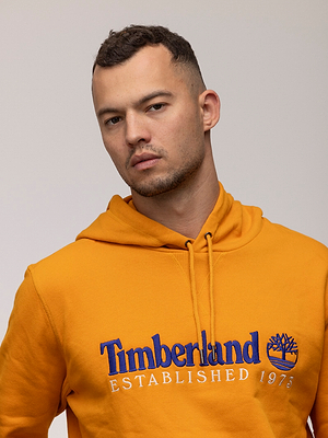TIMBERLAND hoodie orange blue logo קפוצון בצבע כתום לוגו כחול
